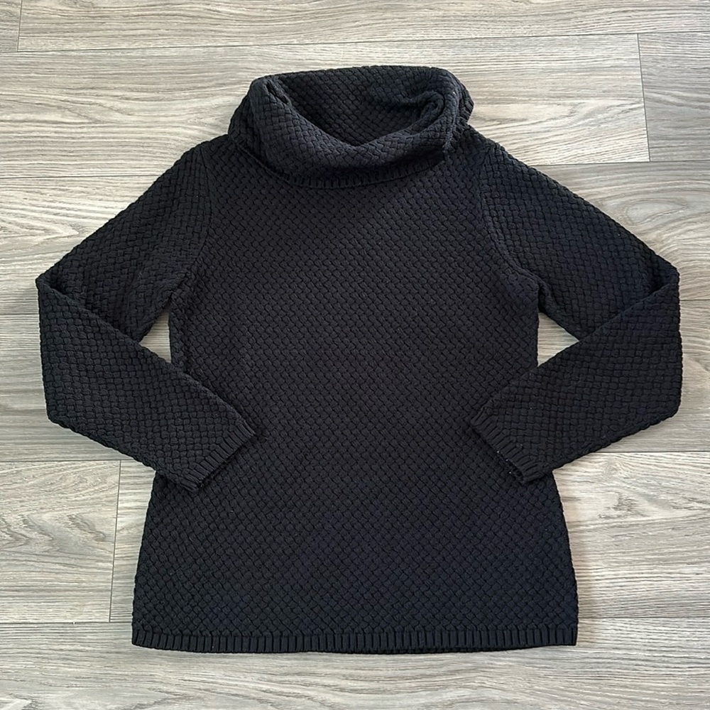 Dana Buchman - M - Signature Chunky Knit Big Flowy Cowl-Neck Collar Sweater